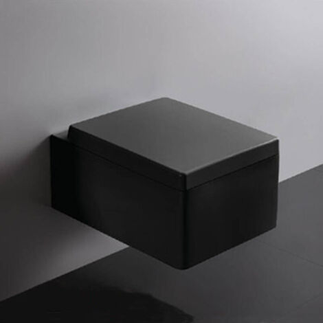 Abattant noir rectangulaire duroplastic - KUBE