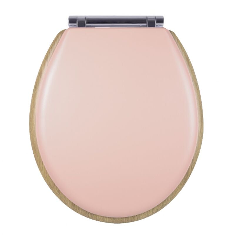 Abattant wc tradition Rétro rose, descente assistée et déclipsable - Olfa