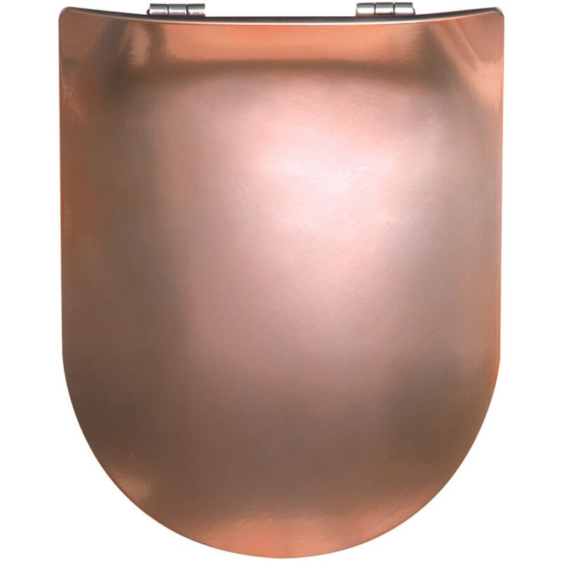 Abattant wood slim déclipsable - Effet métal précieux Rose Clair 48x36.5 cm