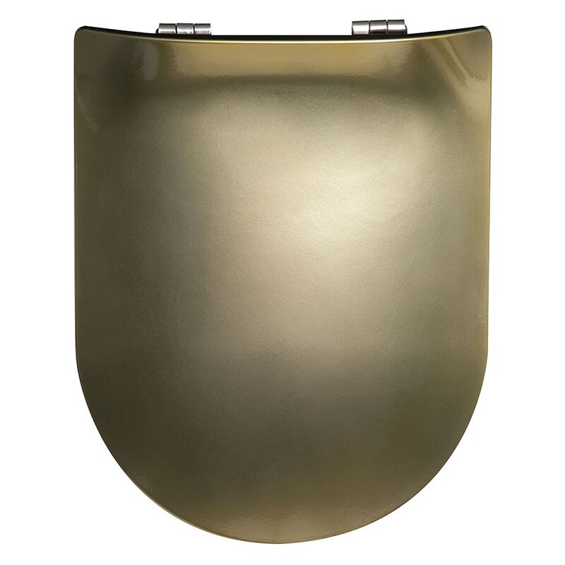 Abattant wc Wood Slim Or Brillant, descente assistée et déclipsable - Olfa