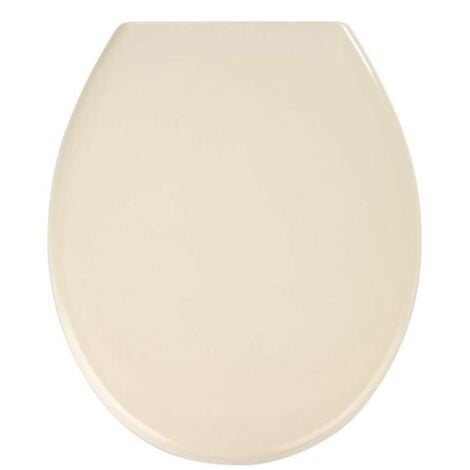 WENKO Abattant WC avec frein de chute Premium Ottana beige, abattant WC clipsable avec fixation en acier inox, Fix-Clip, Duroplast, 37.5 x 44.5 cm, Beige