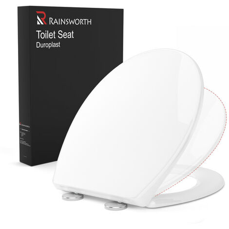 Abattant pour WC avec Frein de Chute, Capacité de Charge 150 kg Lunette WC Antibactérien en Duroplast, Confort Ergonomique, Forme O, Rainsworth