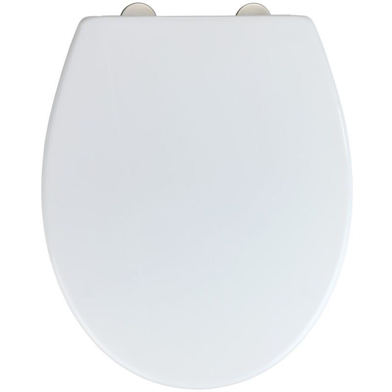 Wenko - Abattant wc Korfu Frein de chute, Clipsable pour entretien et installation facile, Assise jusqu'à 300kg, Thermoplastique, 37,5x44,5cm, Blanc