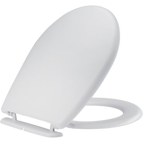 Siamp – Abattant WC thermoplastique blanc – Fixation standard – Dimensions 400 à 450mm – Entraxe 133 à 175mm – Résistant à l'usure