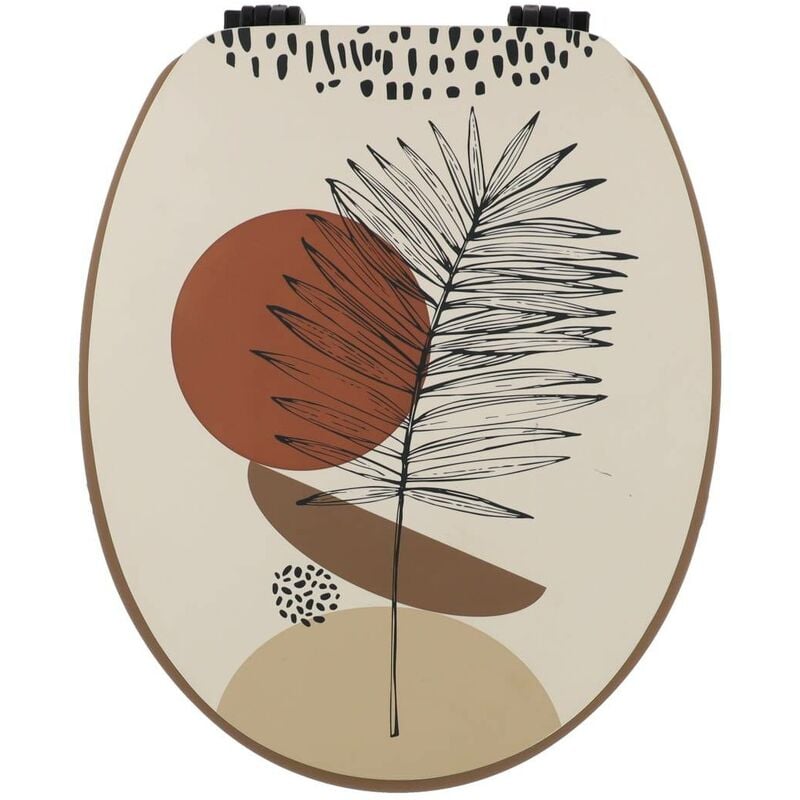 Tendance - Abattant wc 18 pouces mdf couvercle design imprime et attaches plastique - reconnect