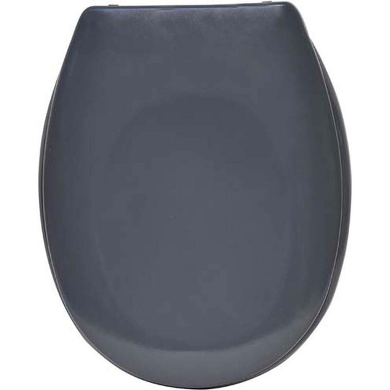 Tendance - Abattant wc thermodur 18 pouces frein de chute attaches plastiques - gris