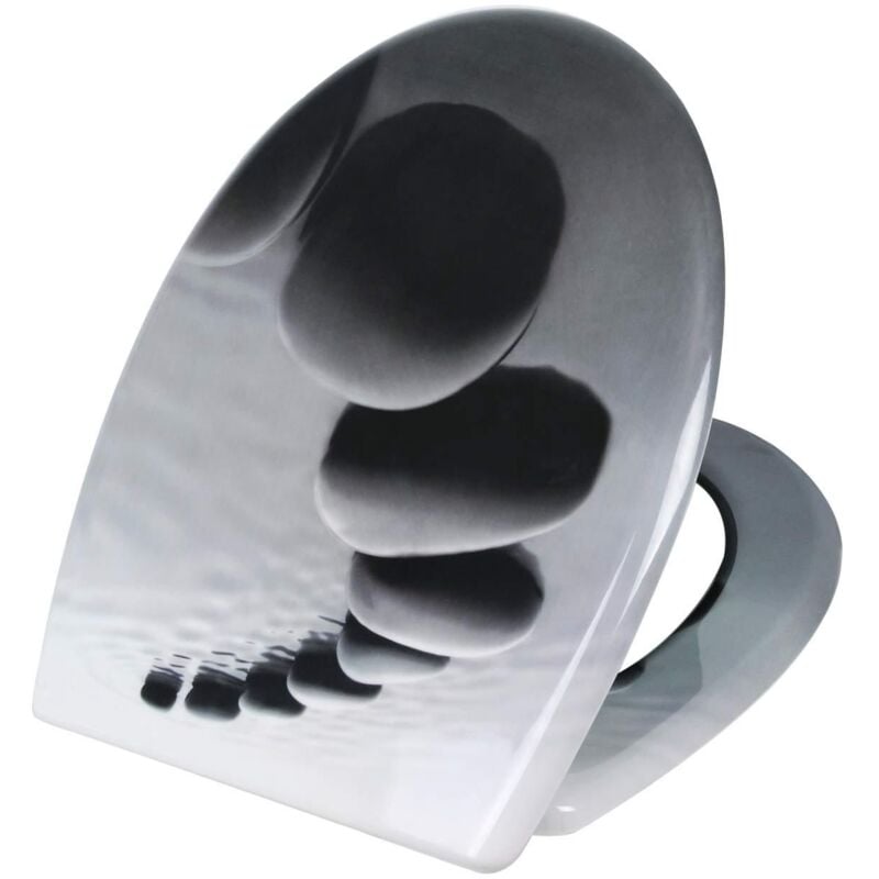Helloshop26 - Abattant wc a Duroplast pierres noires