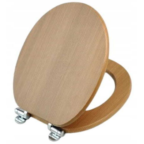 Abattant WC à fermeture amortie 37x5,5x49,5cm Marron MDF Nergis