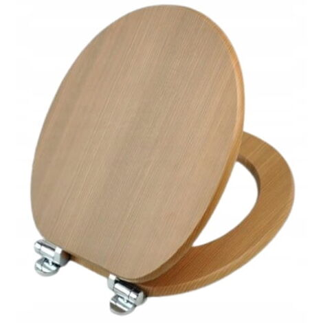 Abattant WC à fermeture amortie 37x5,5x49,5cm Marron MDF Nergis