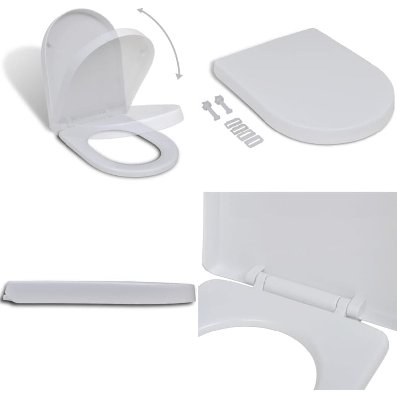 Abattant wc à fermeture en douceur Blanc Carré - siège de toilette - sièges de toilette - Home & Living - Blanc