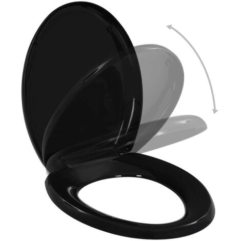 Abattant WC à fermeture en douceur Libération rapide Noir CFW17283