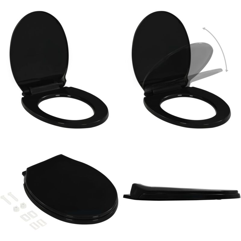 Abattant wc à fermeture en douceur Libération rapide Noir - siège de toilette - sièges de toilette - Home & Living - Noir