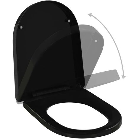 Abattant WC à fermeture en douceur siège de toilette cuvette lunette de toilette salle de bains maison restaurant magasin hôtel noir