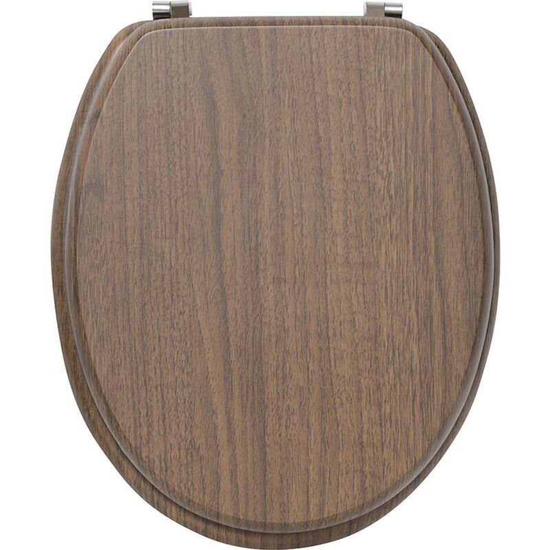 Abattant wc mdf 18 pouces attaches acier inoxydable 4 faces imprimees - effet acacia Tendance