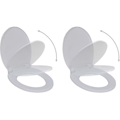 Abattant WC avec frein de chute 2 pcs Plastique Blanc vidaXL