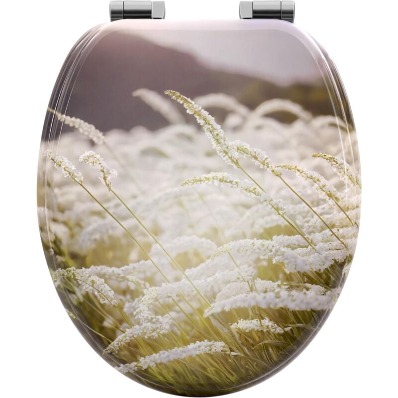 Woltu - Abattant wc avec Frein de Chute Lunette wc, en Forme o, Lunette Toilettes wc en mdf, Cuvette wc