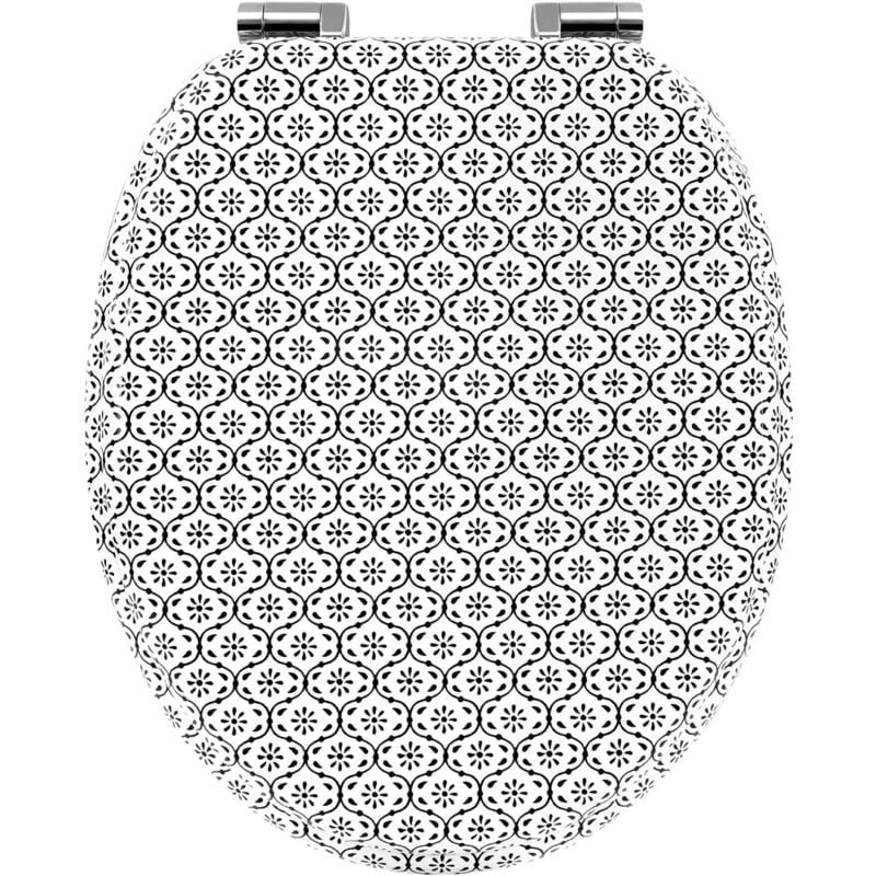 Woltu - Abattant wc Lunette wc avec Frein de Chute, en Forme o, Dégagement Rapide, en mdf, Montage par le Haut