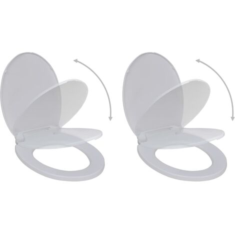 Abattant WC avec frein de chute,Siège WC pour Salle de Bain 2 pcs Plastique Blanc -BV97199