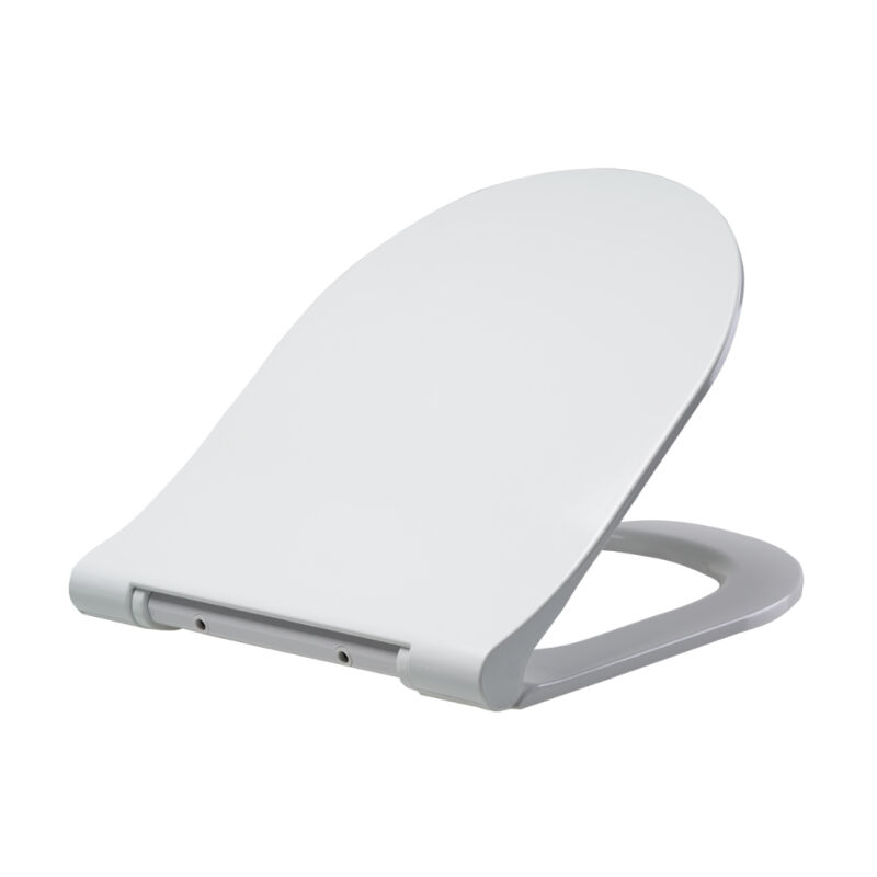 Abattant wc blanc de forme droite en duroplast antibactérien avec fermeture ralentie, réglable et déclipsable - Samara