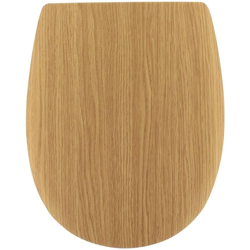 Abattant wc bois moule 18 pouces forme plate attaches acier inoxydable - facon chene Tendance