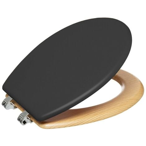 Abattant WC bois zinc Modern charbon