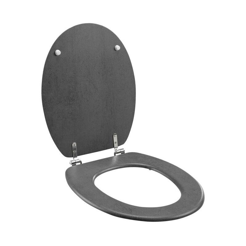 Bricoline - Abattant wc à Charnières Métal 37,5 x 46 cm Alium - mdf Effet Beton - Livraison gratuite