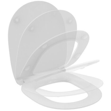 Abattant WC CONNECT avec couvercle, charnières en acier inoxydable Flat Softclosing blanc IDEAL STANDARD