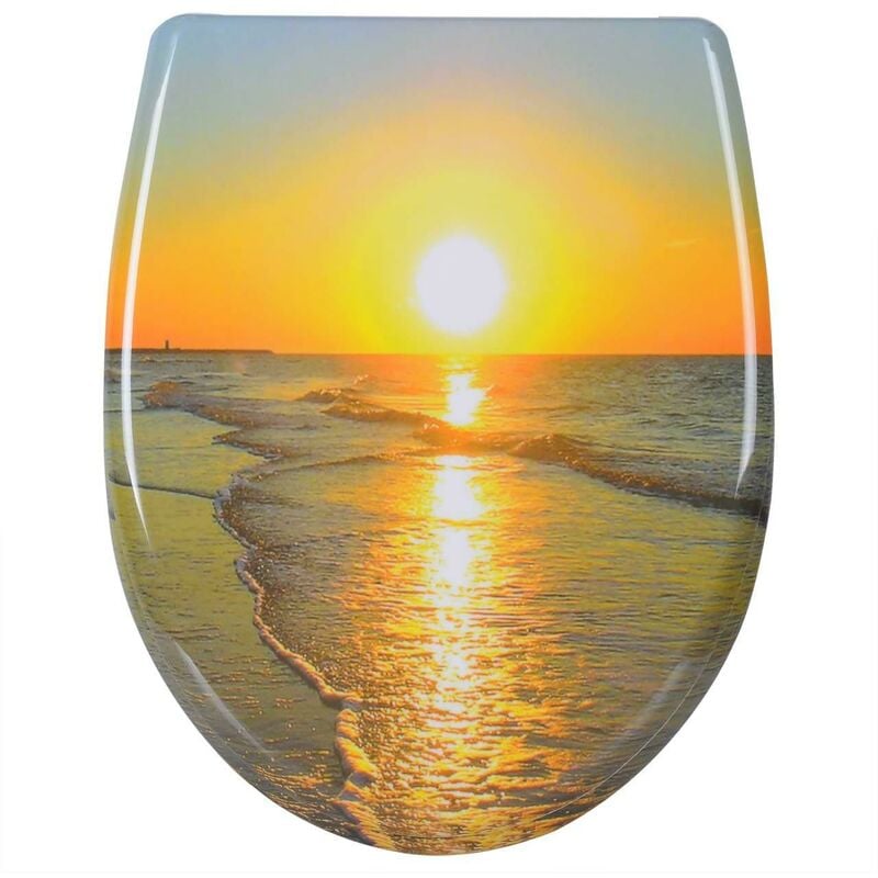 Abattant WC couvercle avec abaissement automatique thermodurcissable sunrise