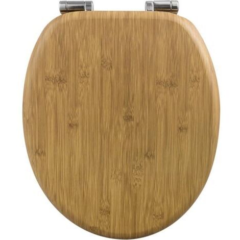 Abattant WC Couvercle WC en Bois MDF Soft Close avec Frein de Chute pour Couvette en O Siège de Toilette Charnières