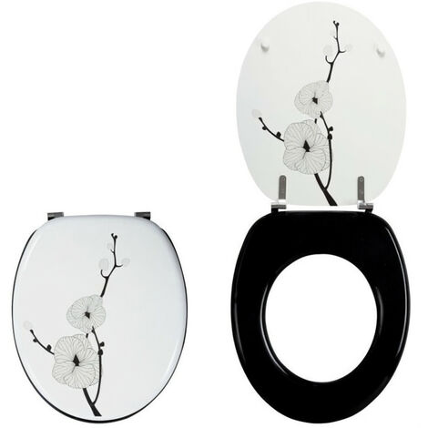 Abattants WC Trendy Line bois déco - abattant Trendy Line Japanese Flower - Wirquin - 20719127