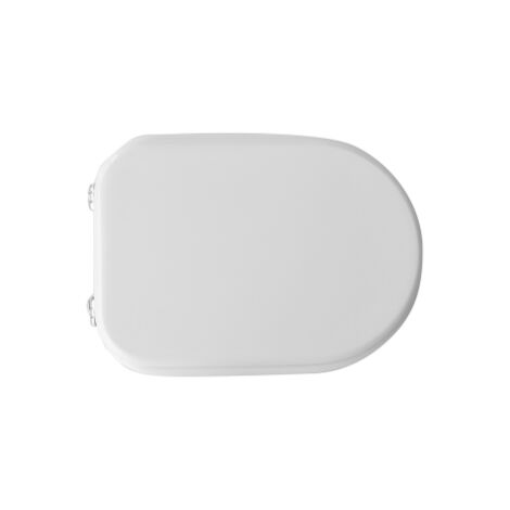 Abattant WC Dianhydro pour cuvette WC Cesame Sintesi 44-49,5x34 cm en bois blanc avec charnie'res re'glables en laiton chrome' abattant WC de remplacement