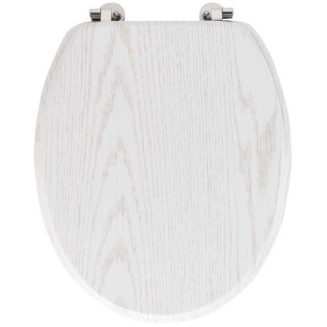 Abattant WC Effet Bois "Strata" 46cm Blanc