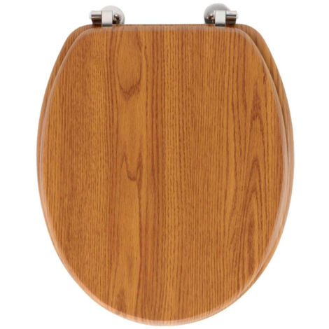 Abattant WC Effet Bois "Strata" 46cm Naturel