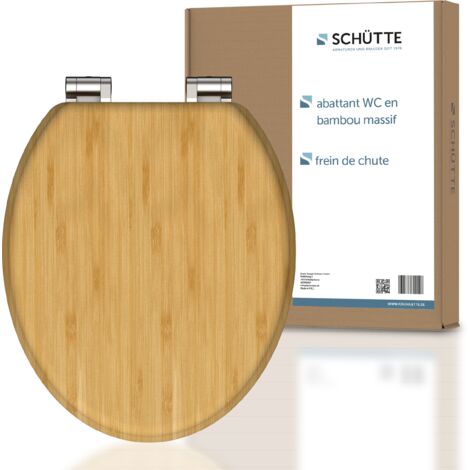 Abattant WC en Bambou massif BAMBOO avec frein de chute