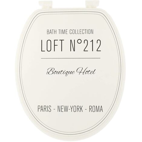 Abattant WC en Bois déco Néo rétro Blanc avec kit de fixation - TENDANCE