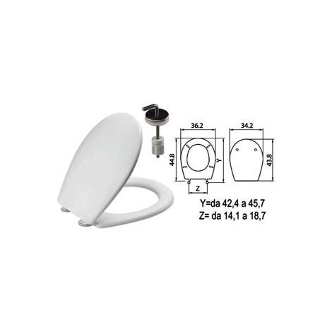 Abattant WC en matériau thermodurcissable "Sebino" blanc. Charnières en acier inoxydable H057