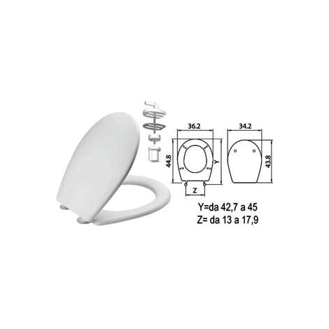Abattant WC en matériau thermodurcissable "Sebino" blanc. Charnières en nylon H011