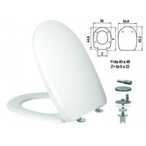 Abattant WC en thermodurcissable "Aqua" avec charnières en acier inoxydable H341 - Ferr 410823.