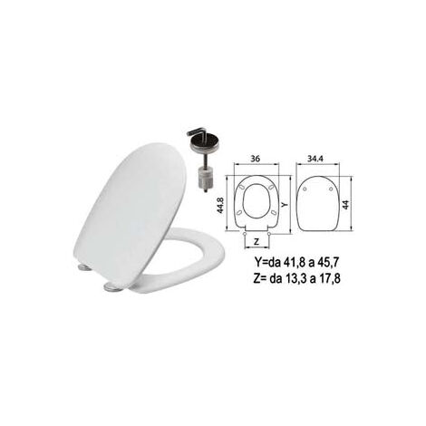 Abattant WC en thermodurcissable blanc "Passepartout" avec charnières inox H057