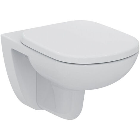 Abattant WC EUROVIT avec couvercle, charnières en acier inoxydable blanc IDEAL STANDARD