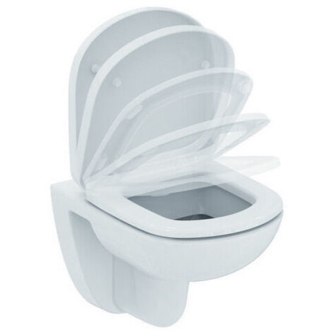 Abattant WC EUROVIT avec revêtement blanc, avec fermeture amortie IDEAL STANDARD
