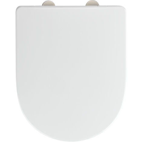 Abattant WC Exclusive N3 WENKO, Frein de chute, Clipsable pour entretien et installation facile, Duroplastique antibactérien, 36,5 x 45 cm, Blanc