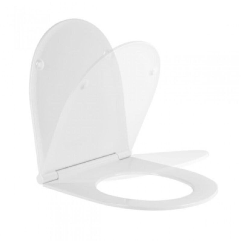 Sanindusa - Abattant wc extra plat Sanlife déclipsable slow close frein de chute couleur blanc et chrome