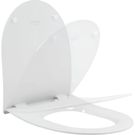 Abattant WC extra plat UrbY easyclip slow close frein de chute couleur blanc et chrome