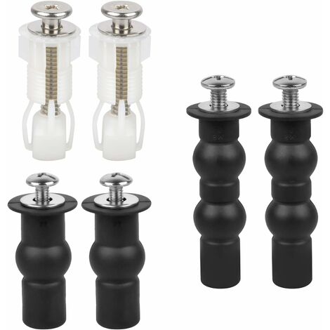 Abattant WC Fixations Charnières 2 Paire Libération Rapide Top Fix Store Charnières Trou de Fixation Extensible Caoutchouc Vis avec Base de 45mm 4 Pièces 