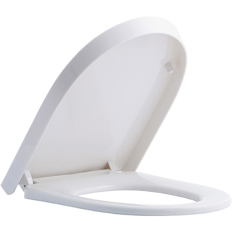 Aquasup - Abattant wc Forme u silencieux antibactérien, Cuvette Toilette avec Frein de Chute pour fermeture en Douceur -Blanc