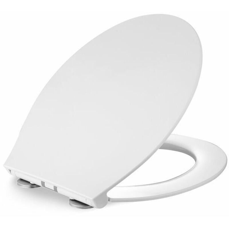 Abattant WC Frein de Chute Lunette de Toilette Forme O Abattant Toilette Dégagement Rapide Abattant pour WC Charnière Réglable