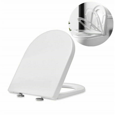Abattant WC Frein de Chute Lunettes Toilettes en Couvercle de Toilette Blanc pour Salle de Bain Siège de Toilettes Z1zkjzJS