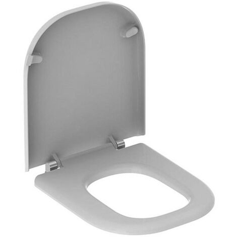 Abattant WC Geberit Renova Comfort, adapté PMR, rectangulaire, fermeture standard, fixation par le bas, Blanc
