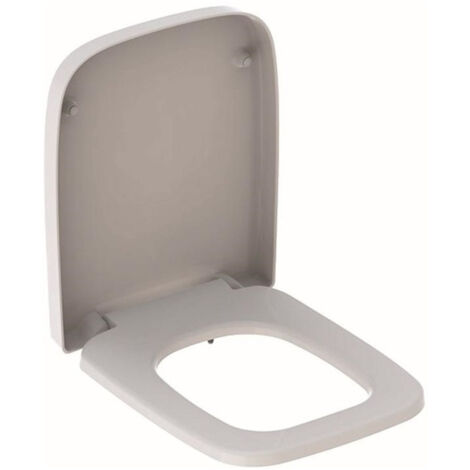 Abattant WC Geberit Renova Plan rectangulaire, fermeture ralentie, déclipsable, fixation par le haut, Blanc